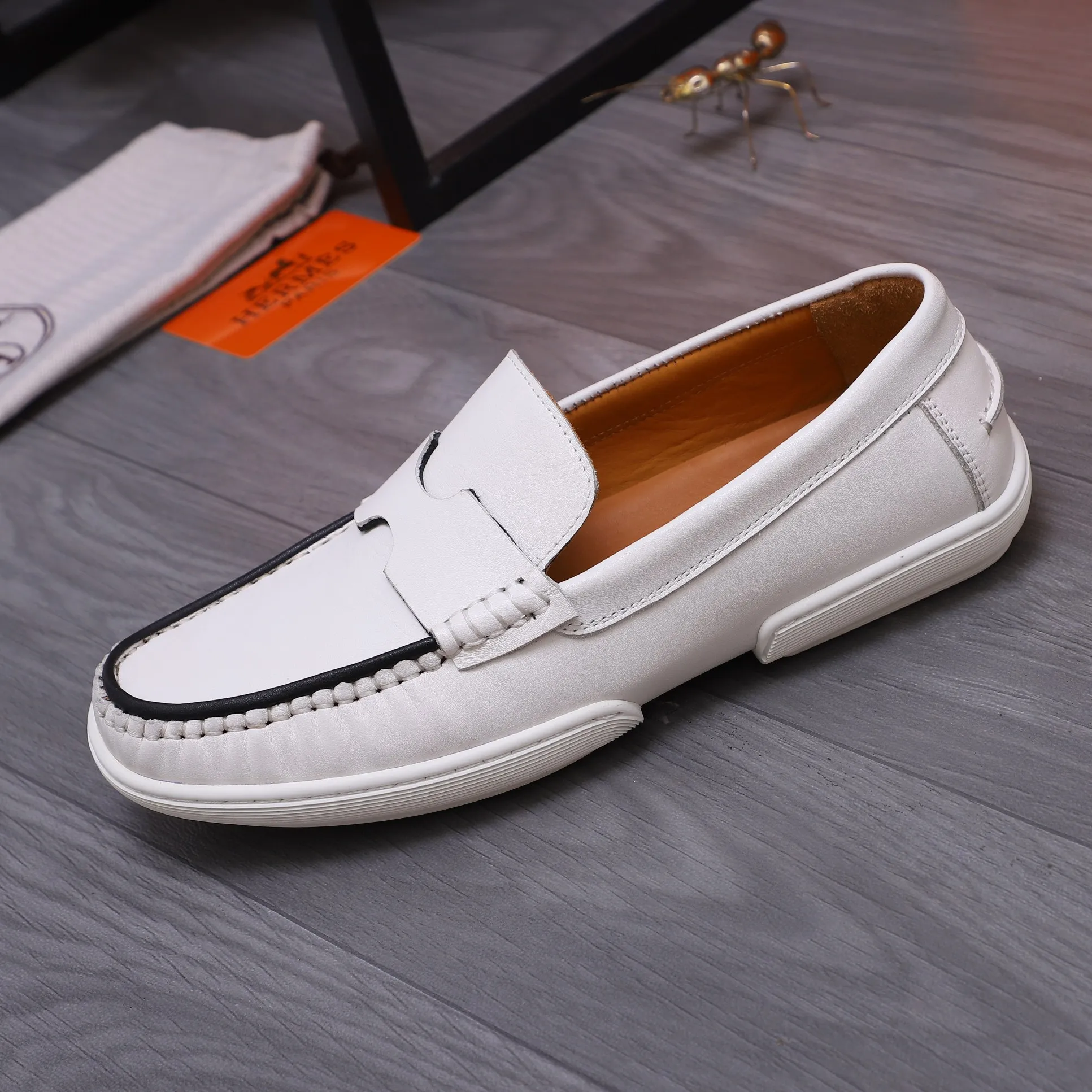Men's shoes 💰500 Product trademark: HERMES "Hermes" casual slip-on leather shoes Regular size: 38-46 (45.46 custom-made, non-refundable) Product materials: Selected high-quality cowhide upper, cowhide lining, original outsole